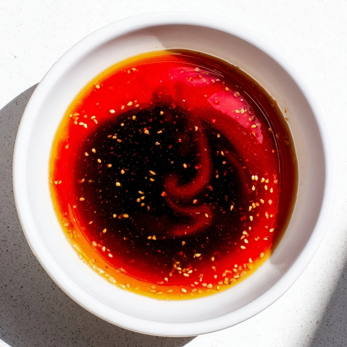 A close-up of the Best Asian Coleslaw Dressing being drizzled over a vibrant bowl of crunchy slaw ingredients, ready to serve at a picnic.