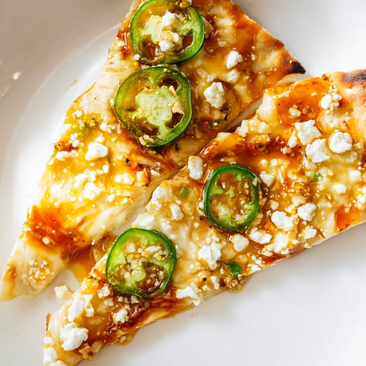 Freshly baked Sweet Heat Honey Garlic Flatbread Pizza with melty mozzarella, colorful veggies, and a spicy-sweet glaze on a golden crust.