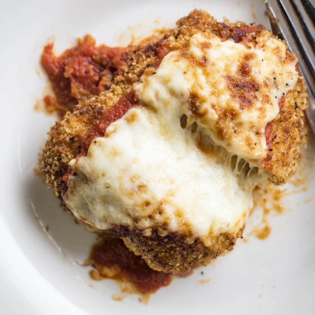 Fresh basil leaves garnish the cheesy Chicken Parmesan Pizza, with a side salad and red wine for dinner.
