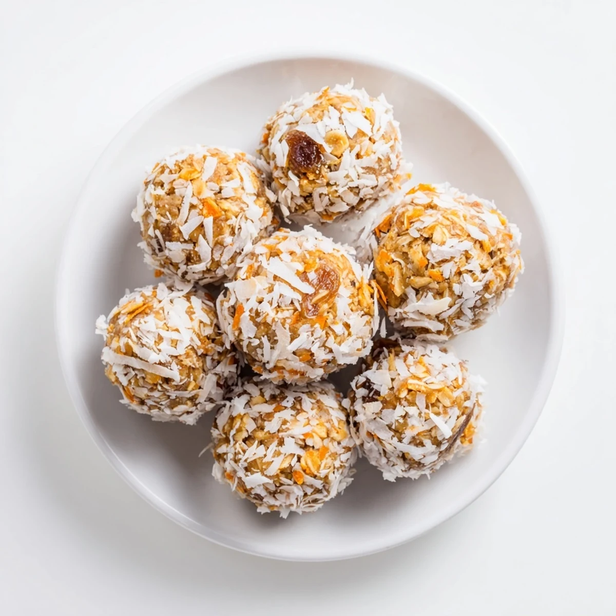 These no-bake carrot cake bites are arranged neatly on a cooling rack with a small bowl of maple syrup.
