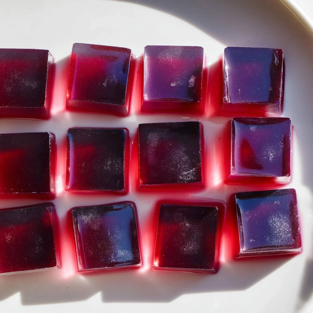 Colorful probiotic jello snacks set in silicone molds with vibrant fruit juice and smooth gelatin texture