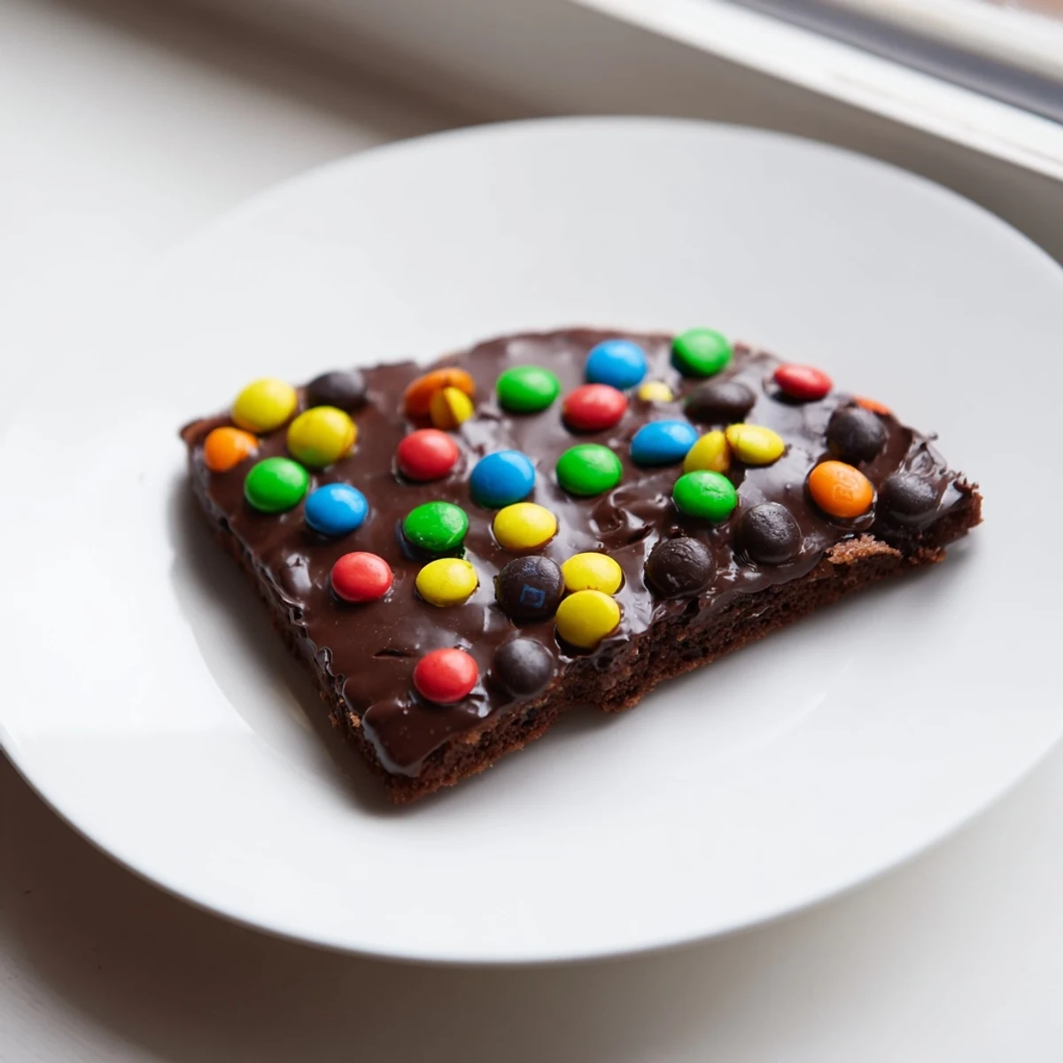 Fudgy chocolate Cosmic Brownie Cookies spread with rich ganache and sprinkled with vibrant candy-coated chocolates