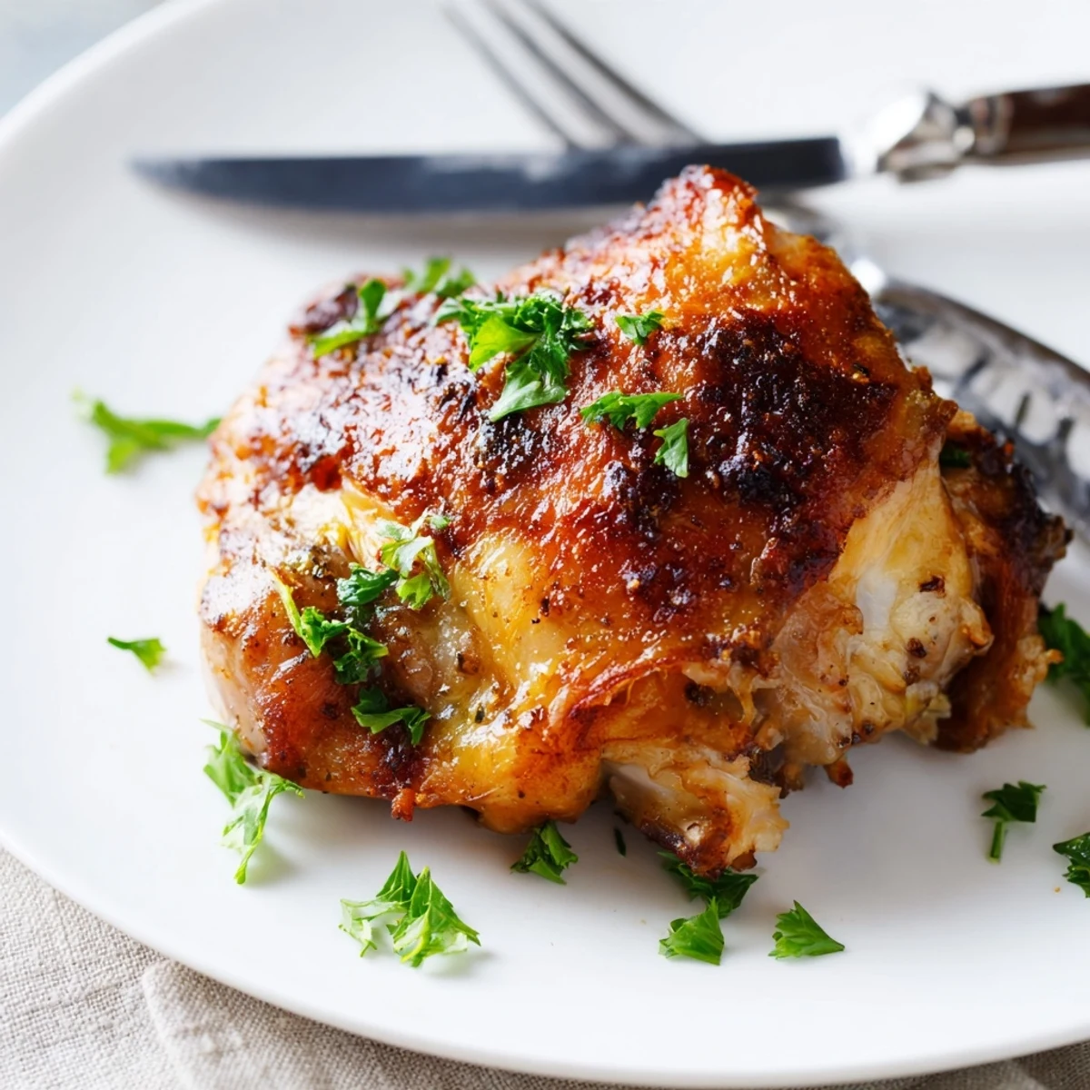 Tender oven-roasted chicken pieces marinated in tangy buttermilk herbs arranged on a wire rack