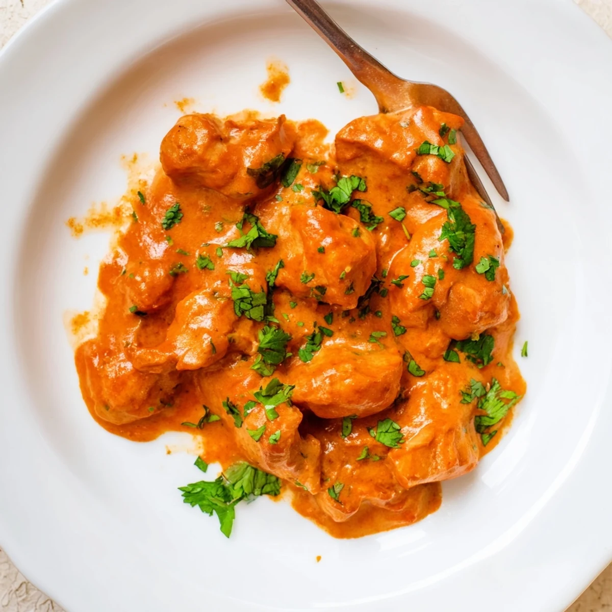 Creamy Instant Pot butter chicken served over fluffy white basmati rice