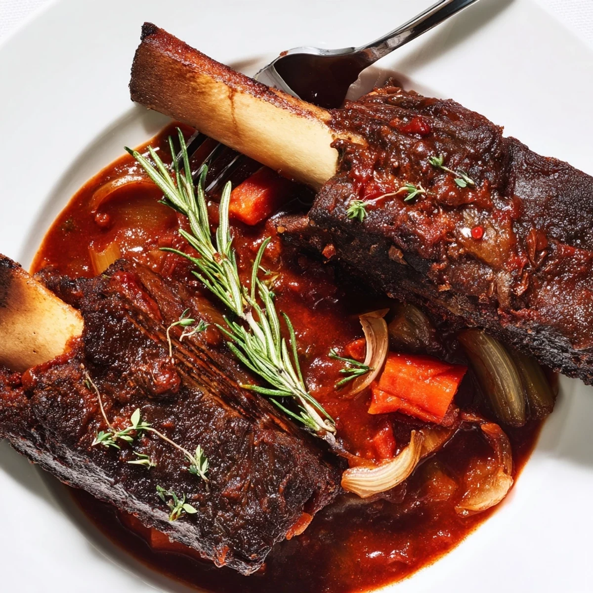 Tender and falling off the bone Slow Cooker Beef Short Ribs over mashed potatoes