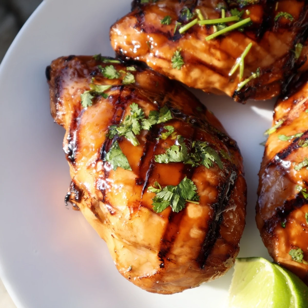 Juicy Key West grilled chicken brushed with citrus glaze and sprinkled with herbs