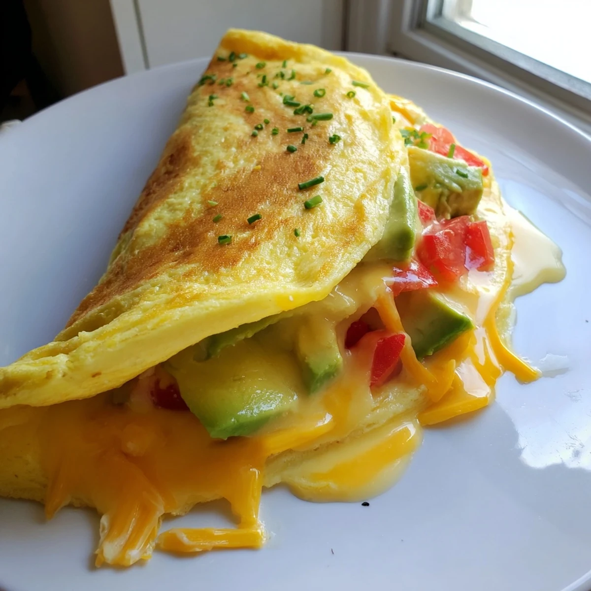 Creamy Avocado Cheesy Omelette