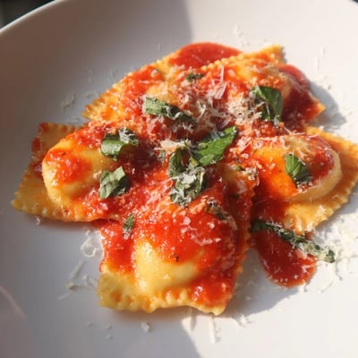 Perfectly cooked 20-Minute Ravioli with Simple Sauce for a busy weeknight dinner.