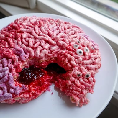 Spooky Stuffed Crispy Rice Brain
